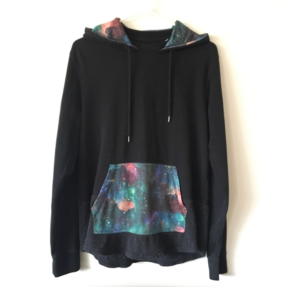 On The Byas black and galaxy print hoodie